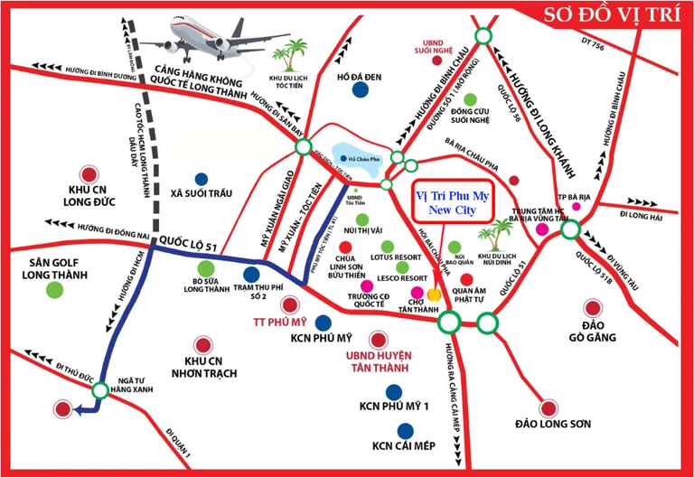 Vị trí dự án Phú Mỹ New City trên bản đồ