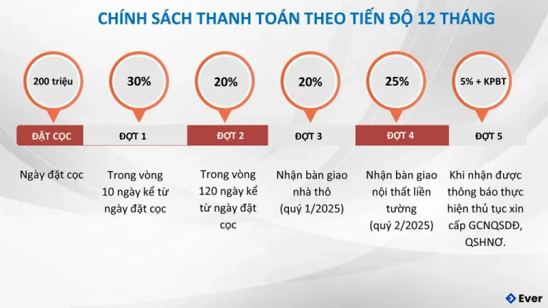 Chính sách thanh toán linh hoạt theo tiến độ dự án