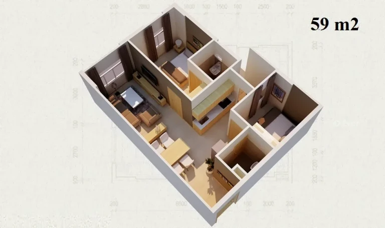 Công năng sản phẩm căn hộ 2 PN - 2 WC