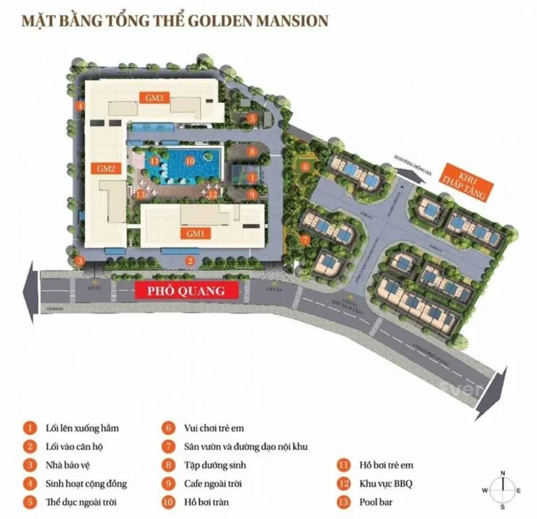 Mặt bằng tổng thể dự án Golden Mansion
