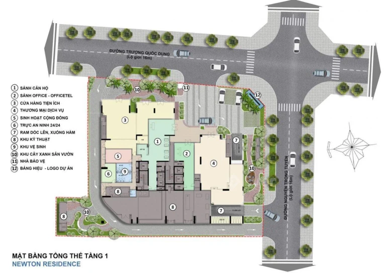 Mặt bằng tổng thể dự án Newton Residence
