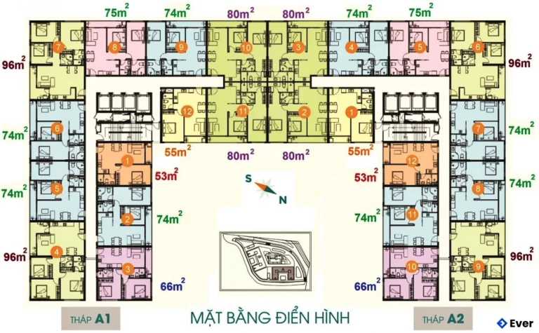 Mặt cắt mặt bằng dư án