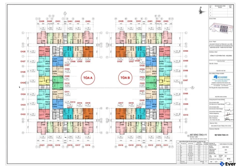Mặt cắt tầng 4 - 15