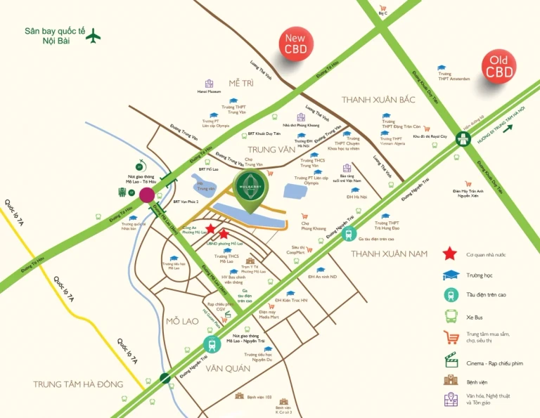 Vị trí của Mulberry Lane Hà Đông