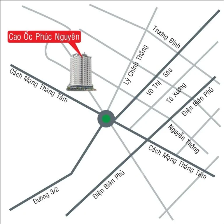 Vị trí dự án cao ốc Phúc Nguyên