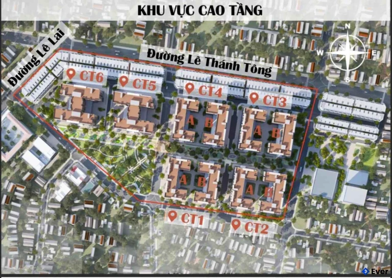 Vị trí dự án nằm ngay ở ở ngã tư Lê Lai- Lê Thánh Tông