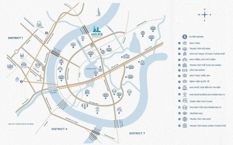 Vị trí dự án Thủ Thiêm Zeit River