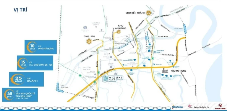 Ví trí kết nối dự án Mizuki Park
