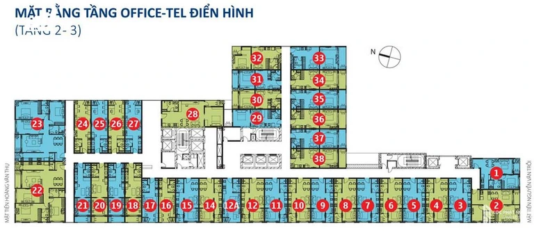 Mặt bằng dự án căn hộ chung cư Kingston Residence Phú Nhuận Đường Hoàng Văn Thụ chủ đầu tư Novaland