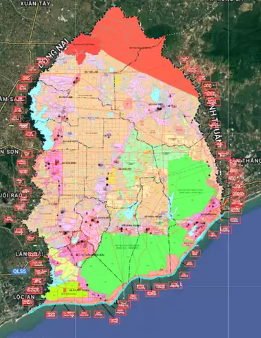 Bản đồ quy hoạch Huyện Xuyên Mộc, Bà Rịa - Vũng Tàu