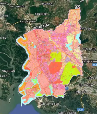 Bản đồ quy hoạch Thành phố Phú Mỹ, Bà Rịa - Vũng Tàu