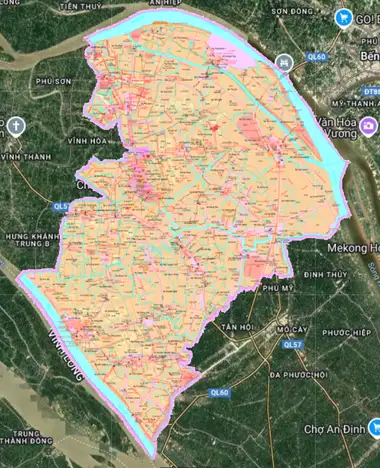 Bản đồ quy hoạch Huyện Mỏ Cày Bắc, Bến Tre