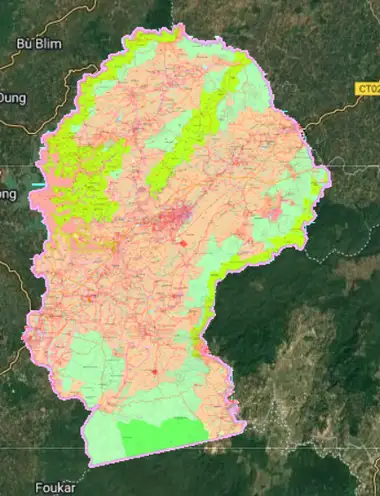 Bản đồ quy hoạch Huyện Bù Đăng, Bình Phước