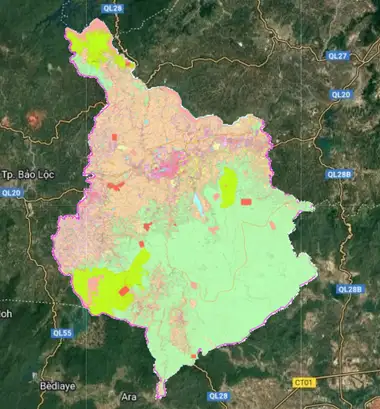 Bản đồ quy hoạch Huyện Di Linh, Lâm Đồng