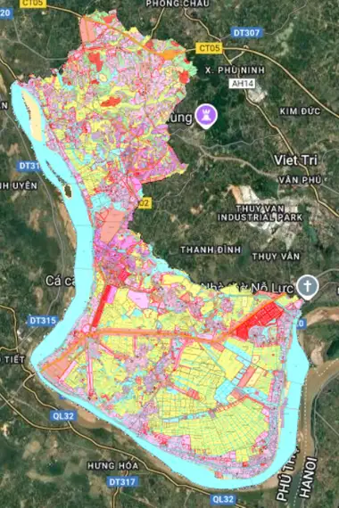 Bản đồ quy hoạch Huyện Lâm Thao, Phú Thọ