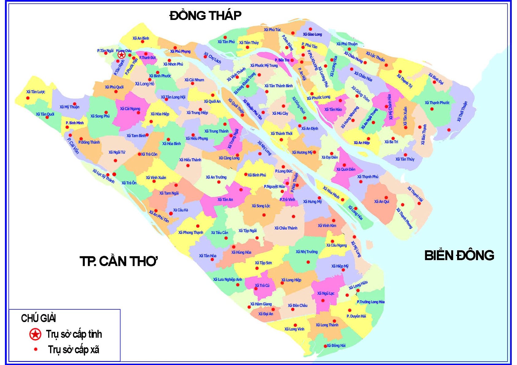 Bản đồ Vĩnh Long sau sáp nhập