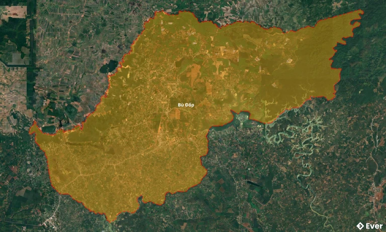 Bản đồ vệ tinh huyện Bù Đốp