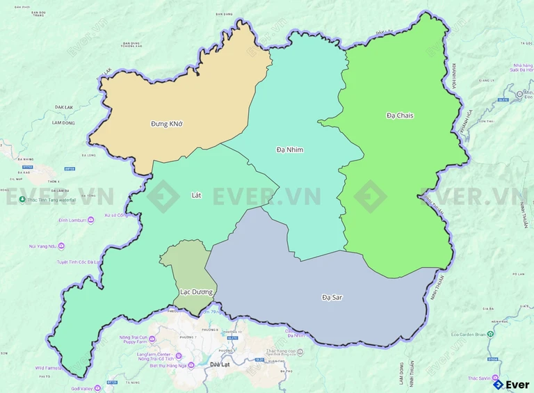 Bản đồ hành chính huyện Lạc Dương