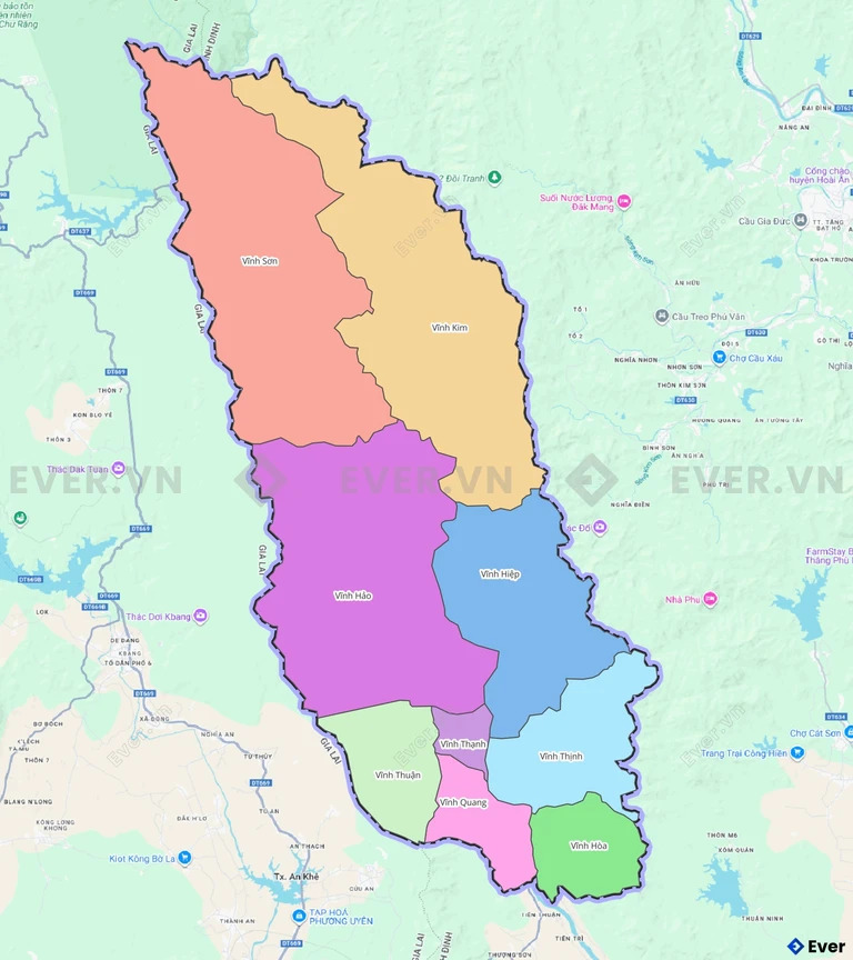 Bản đồ hành chính huyện Vĩnh Thạnh