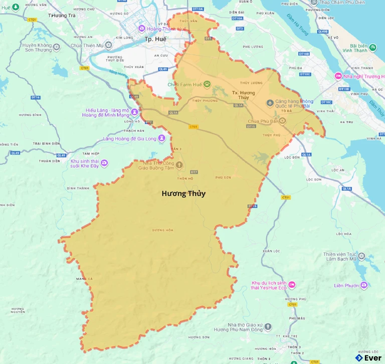 Bản đồ giao thông Thị xã Hương Thủy
