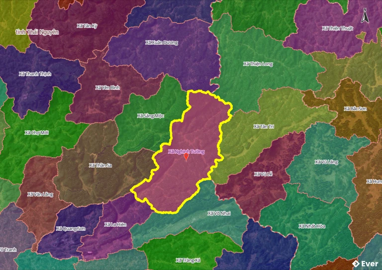 Ranh giới hành chính xã Nghinh Tường