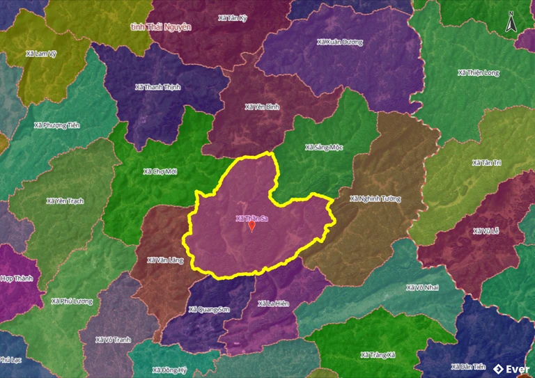 Ranh giới hành chính xã Thần Sa