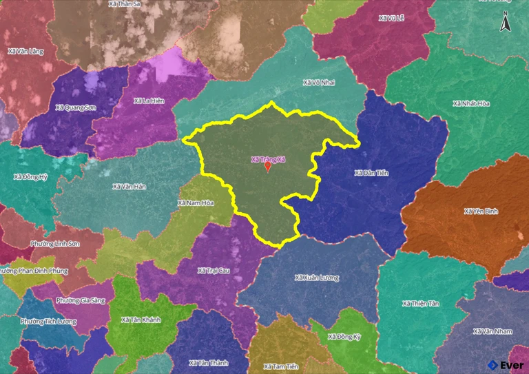 Ranh giới hành chính xã Tràng Xã