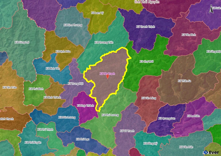 Ranh giới hành chính xã Yên Trạch