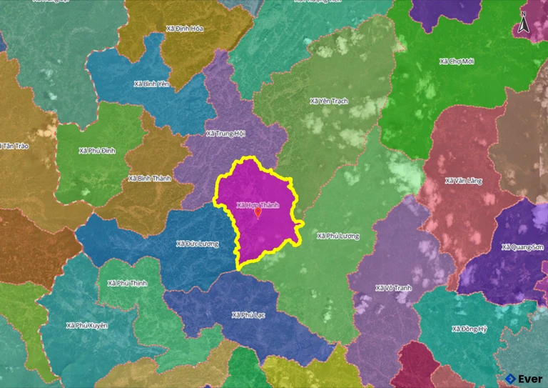 Ranh giới hành chính xã Hợp Thành