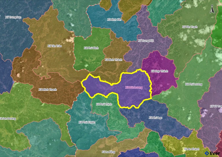 Ranh giới hành chính xã Đức Lương