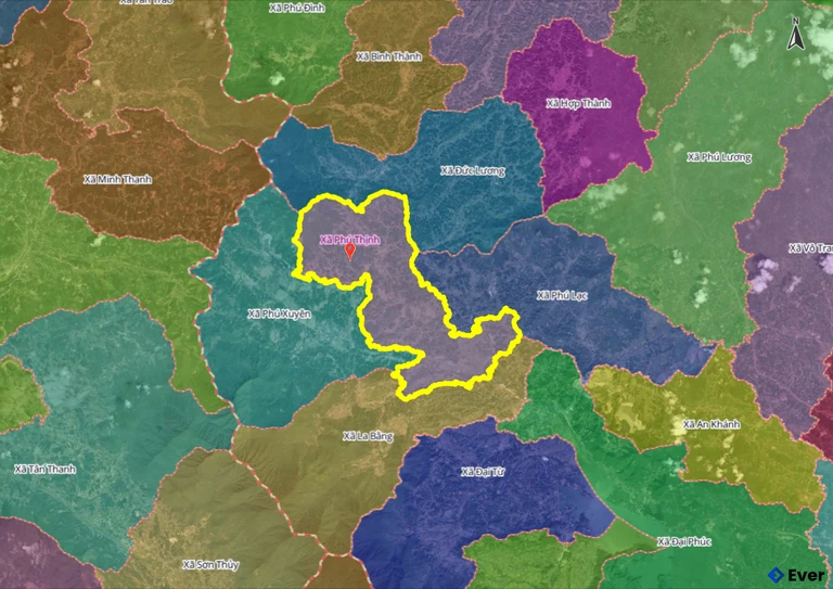 Ranh giới hành chính xã Phú Thịnh