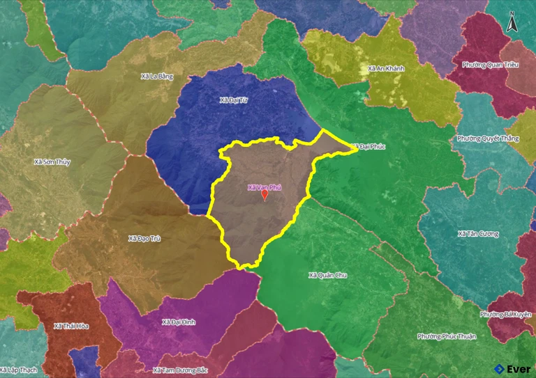 Ranh giới hành chính xã Vạn Phúc