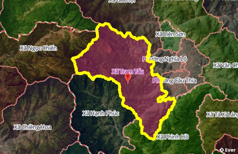 Ranh giới hành chính xã Trạm Tấu