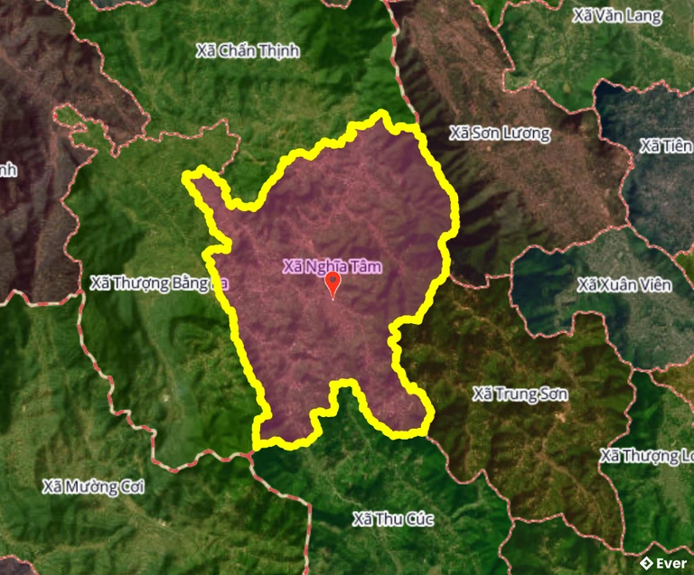 Ranh giới hành chính xã Nghĩa Tâm