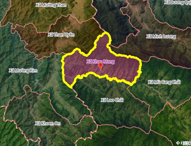Ranh giới hành chính xã Khao Mang