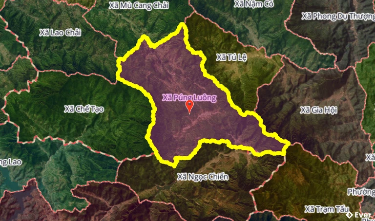 Ranh giới hành chính xã Púng Luông