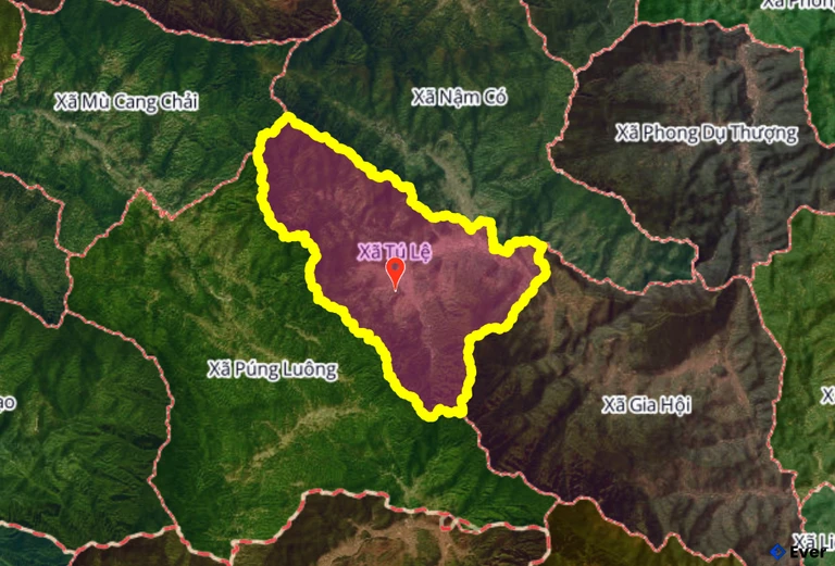 Ranh giới hành chính xã Tú Lệ