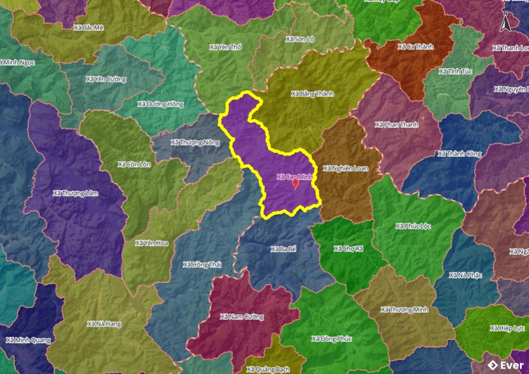 Ranh giới hành chính xã Cao Minh