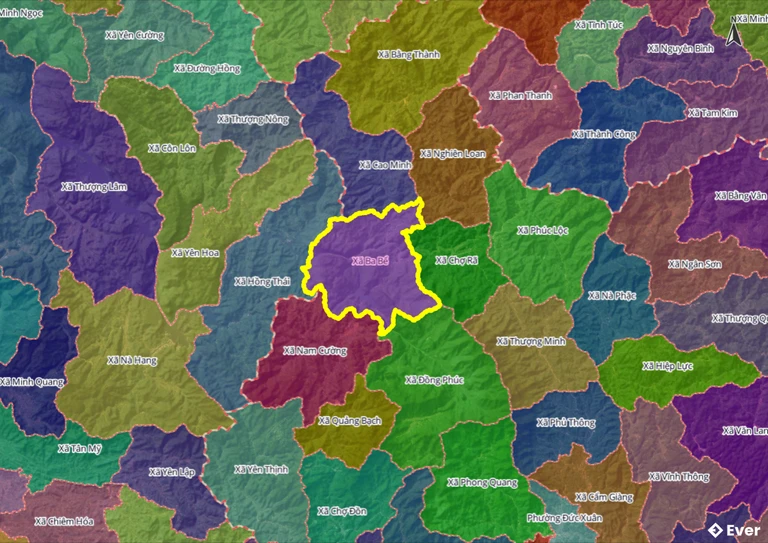 Ranh giới hành chính xã Ba Bể