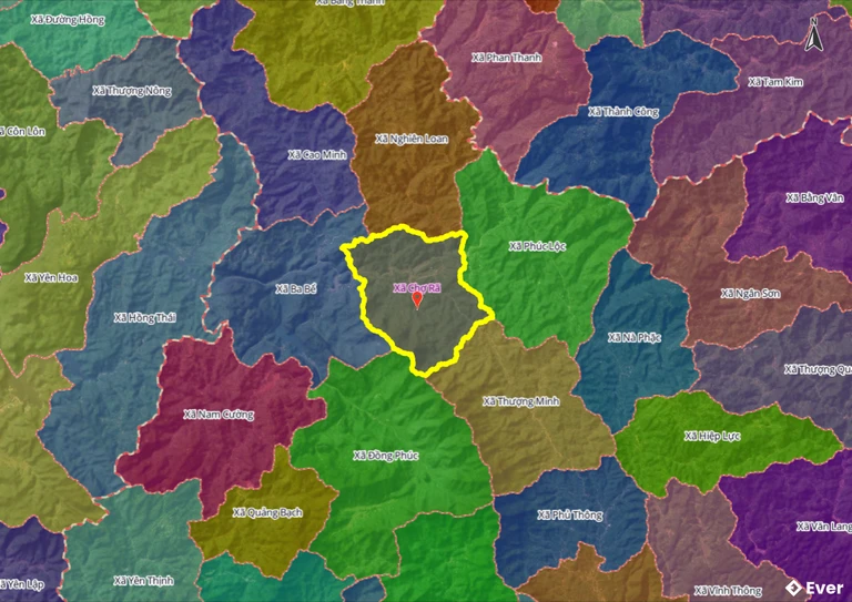 Ranh giới tiếp giáp xã Chợ Rã