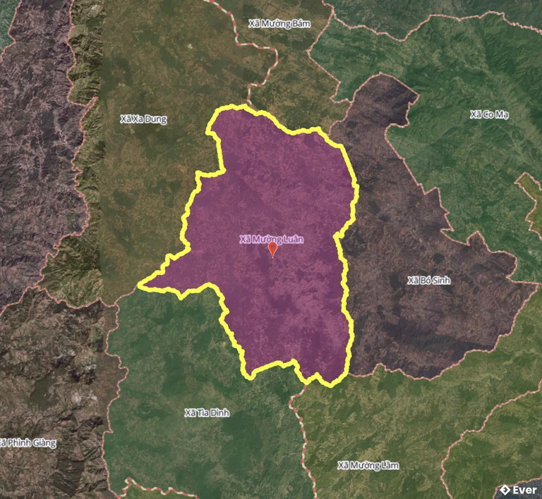 Bản đồ xã Mường Luân, Điện Biên sau sáp nhập