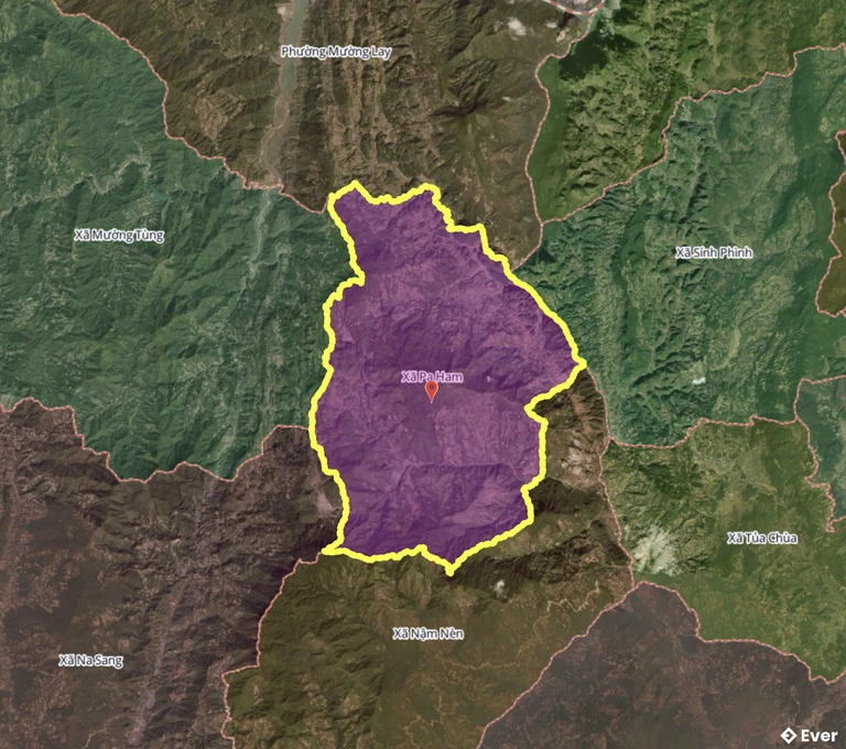 Bản đồ xã Pa Nam, Điện Biên sau sáp nhập