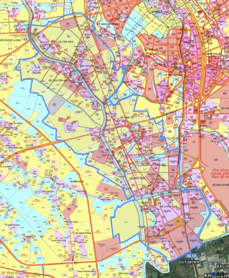 Bản đồ quy hoạch xã Chuyên Mỹ