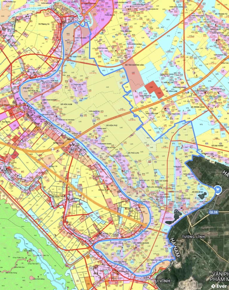 Bản đồ quy hoạch xã Hòa Xá