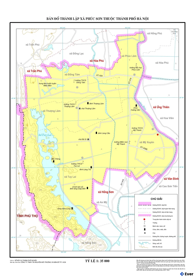 Bản đồ xã Phúc Sơn, Hà Nội sáu sáp nhập