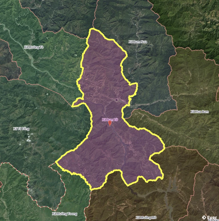 Bản đồ xã Bum Tở, Lai Châu sau sáp nhập