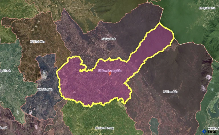 Bản đồ xã Tam Dương Bắc, Phú Thọ sau sáp nhập