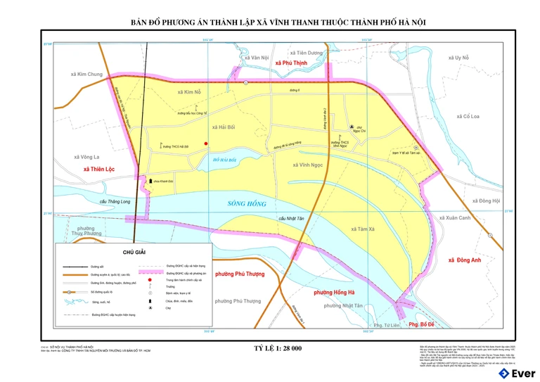 Bản đồ xã Vĩnh Thanh, Hà Nội sau sáp nhập