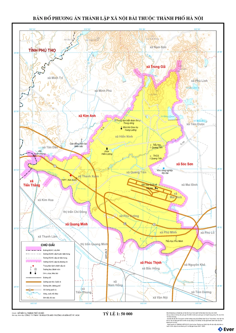 Bản đồ xã Nội Bài, Hà Nội sau sáp nhập