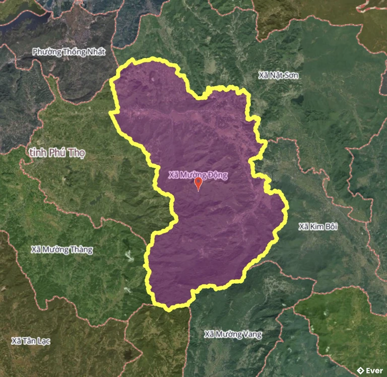 Bản đồ xã Mường Động, Phú Thọ sau sáp nhập